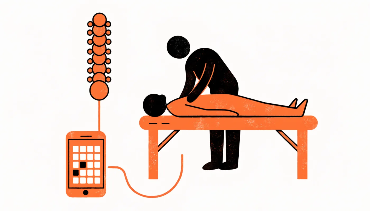 Fisioterapeuta atendiendo a un paciente en una clínica de fisioterapia moderna